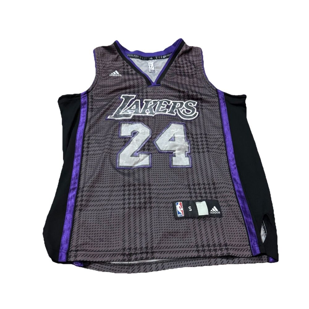 Adidas Kobe Bryant #24 Lakers Plaid Swingman Jersey Sz Small Streetwear Flaws